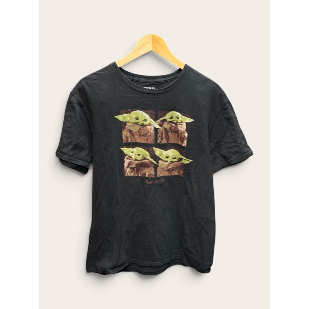 Star Wars Fifth Sun Grogu Baby Yoda Graphic T-Shirt Mens Large Black Mandalorian